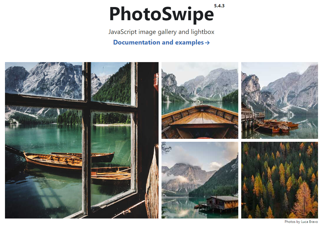 Integrazione PhotoSwipe
